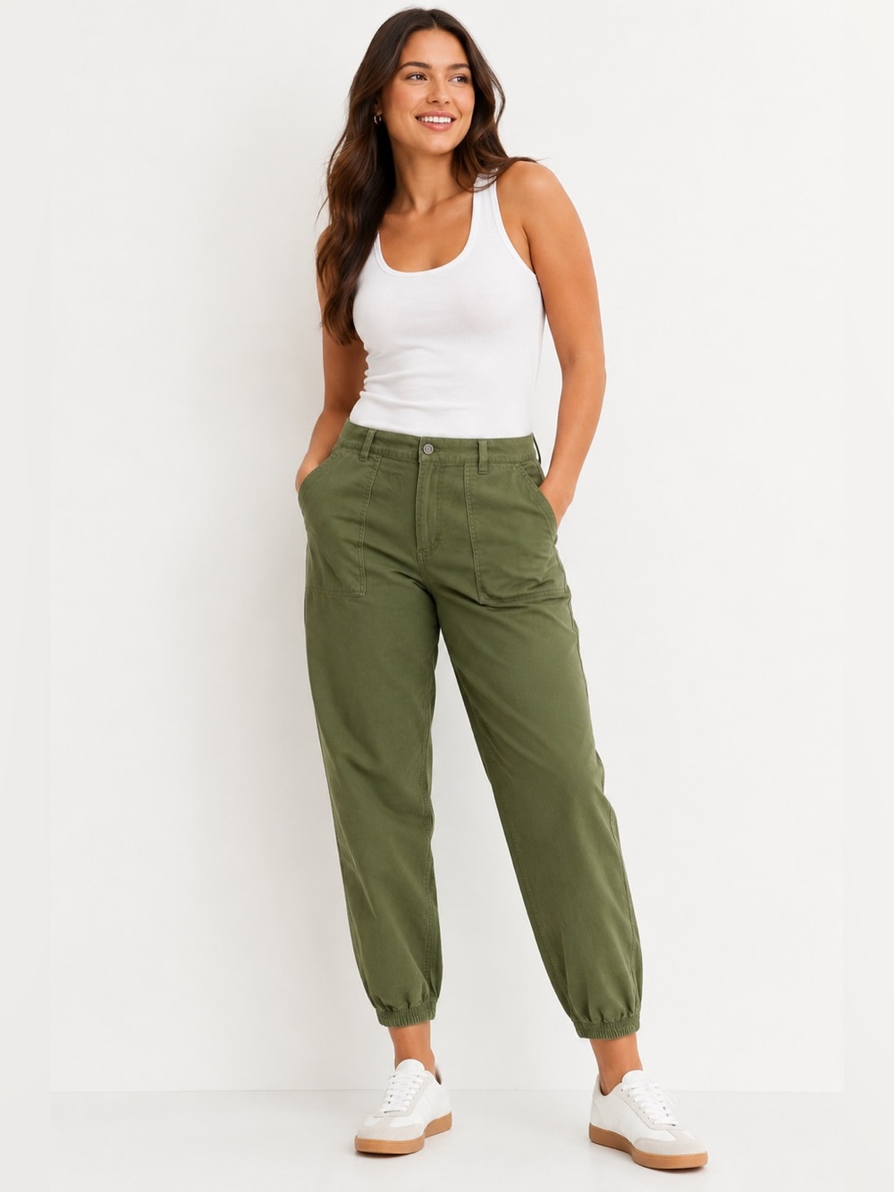 Gap Utility Jogger Pants Womens XL Olive Casual Granola Earthy Neutral
